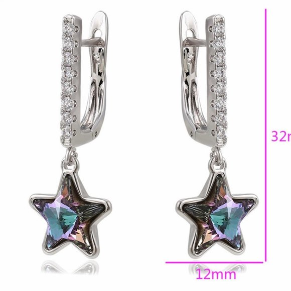 Star Swarovski Drop Earrings - Picture 2 of 13